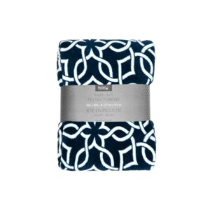 Boutique Collection Super Soft Plush Throw Blue and White